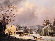 George Henry Durrie Jones Inn Winter France oil painting artist